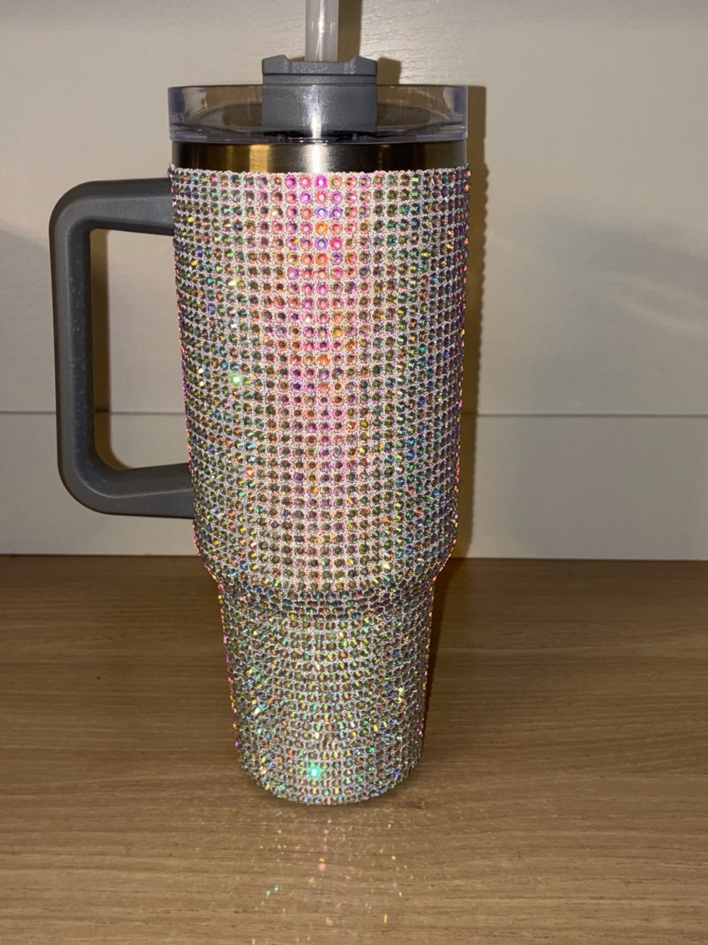 Crystal Rhinestone Insulated Travel Tumbler 40 oz - Iridescent